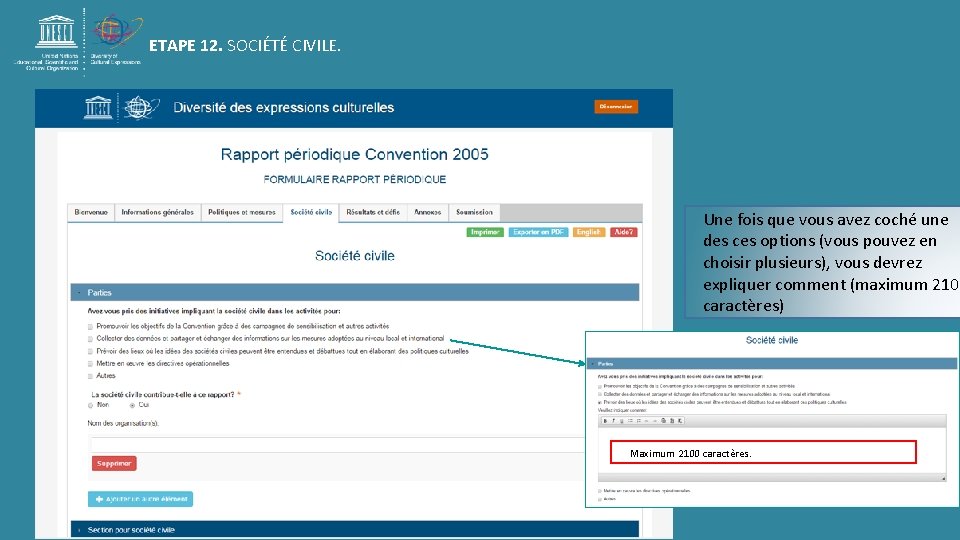 ETAPE 12. SOCIÉTÉ CIVILE. Une fois que vous avez coché une des ces options ETAPE 12. SOCIÉTÉ CIVILE. Une fois que vous avez coché une des ces options