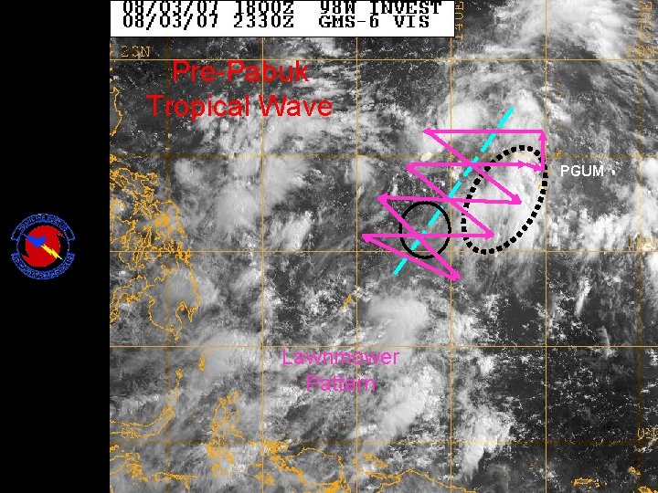 Pre-Pabuk Tropical Wave PGUM Lawnmower Pattern 