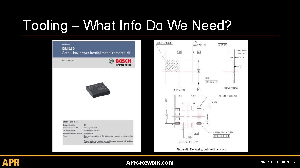 Tooling – What Info Do We Need? APR-Rework. com © 2021 DESCO INDUSTRIES INC