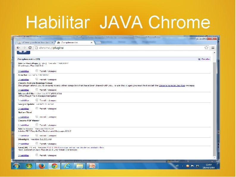 Habilitar JAVA Chrome 