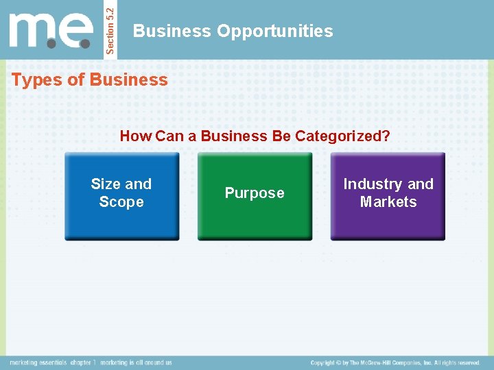 Section 5. 2 Business Opportunities Types of Business How Can a Business Be Categorized?