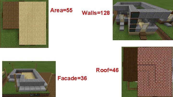 Area=55 Walls=128 Roof=46 Facade=36 