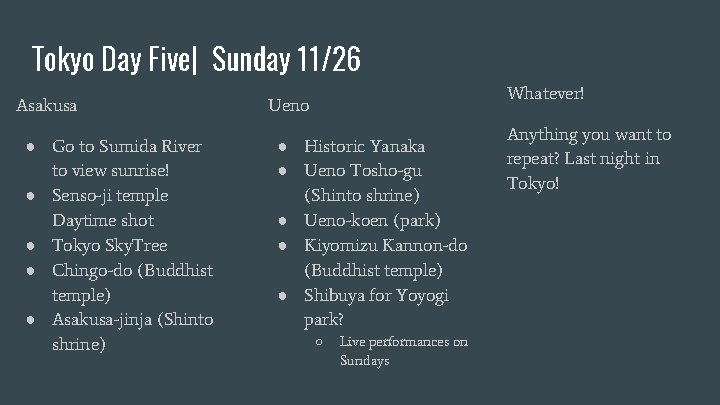 Tokyo Day Five| Sunday 11/26 Asakusa ● Go to Sumida River to view sunrise!