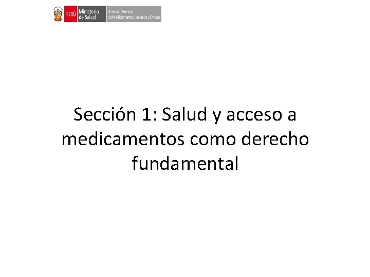 Sección 1: Salud y acceso a medicamentos como derecho fundamental 