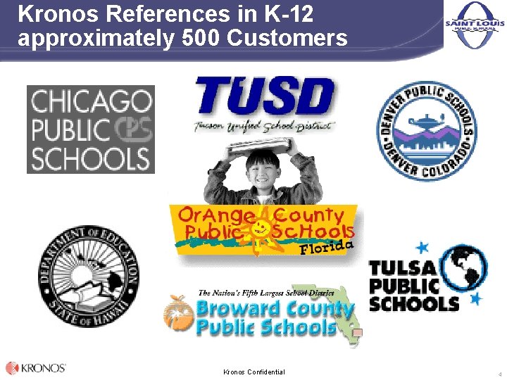 Kronos References in K-12 approximately 500 Customers Kronos Confidential 4 