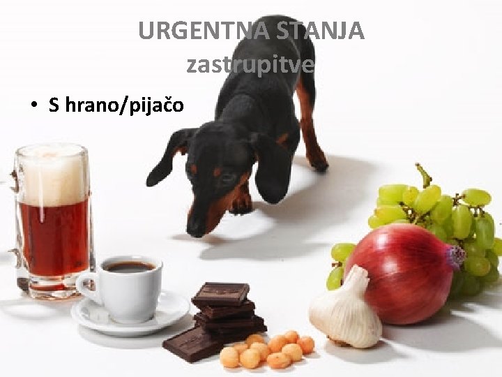 URGENTNA STANJA zastrupitve • S hrano/pijačo 