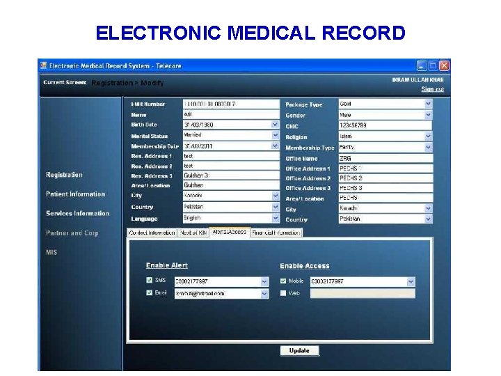 ELECTRONIC MEDICAL RECORD 