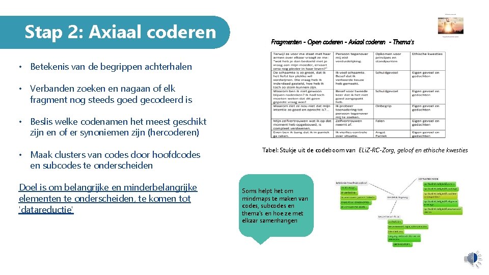 Stap 2: Axiaal coderen Fragmenten - Open coderen - Axiaal coderen - Thema's •