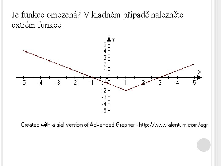 Je funkce omezená? V kladném případě nalezněte extrém funkce. 