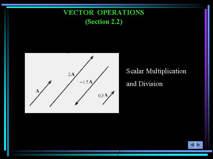 VECTOR OPERATIONS (Section 2. 2) Scalar Multiplication and Division 