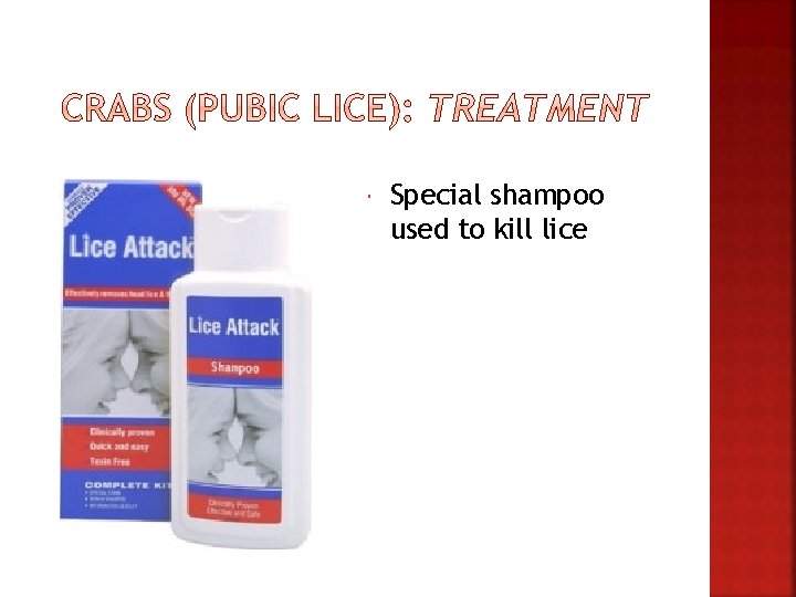  Special shampoo used to kill lice 