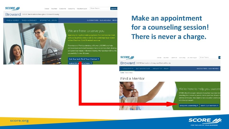 Make an appointment for a counseling session! There is never a charge. 