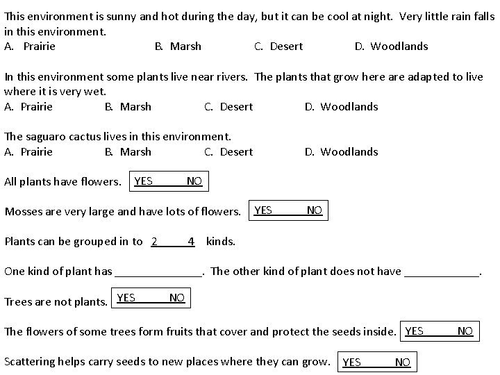 This environment is sunny and hot during the day, but it can be cool This environment is sunny and hot during the day, but it can be cool