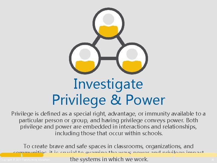 Investigate Privilege & Power Privilege is defined as a special right, advantage, or immunity