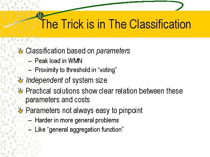 The Trick is in The Classification based on parameters – Peak load in WMN