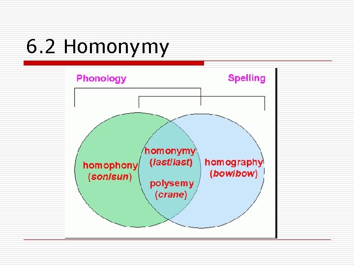 6. 2 Homonymy 