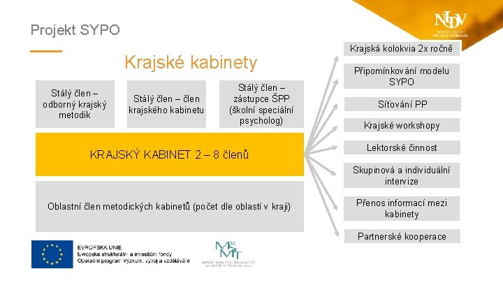 Projekt SYPO Krajské kabinety Stálý člen – odborný krajský metodik Stálý člen – člen