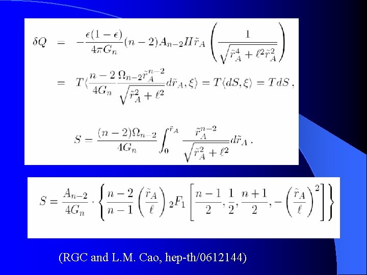 (RGC and L. M. Cao, hep-th/0612144) 