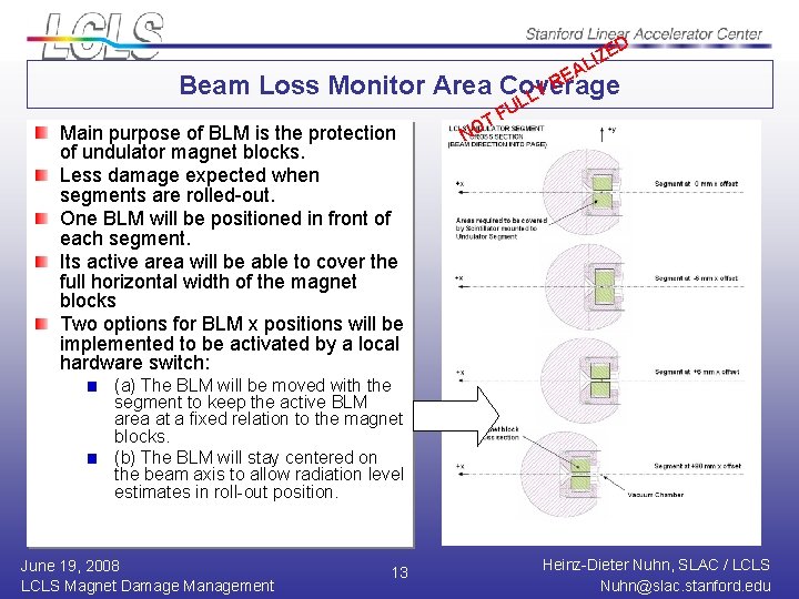 D Beam Loss Monitor Area Main purpose of BLM is the protection of undulator