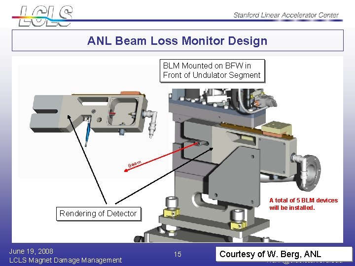 ANL Beam Loss Monitor Design BLM Mounted on BFW in Front of Undulator Segment