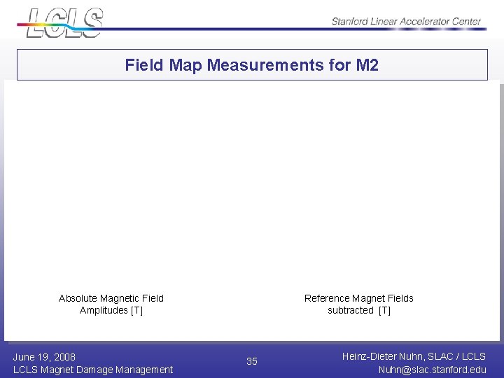 Field Map Measurements for M 2 Absolute Magnetic Field Amplitudes [T] June 19, 2008