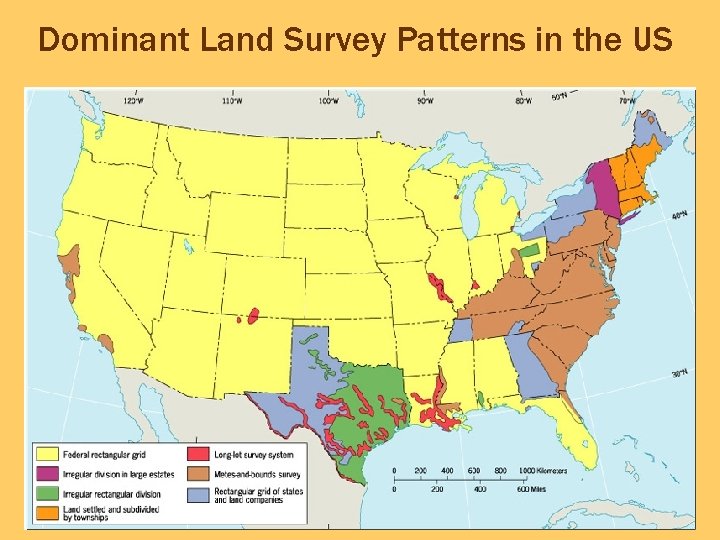 Dominant Land Survey Patterns in the US 