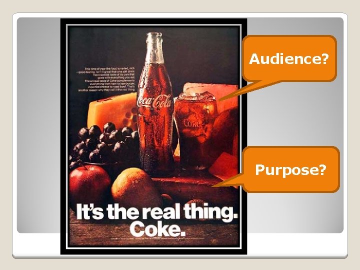 Audience? Purpose? 