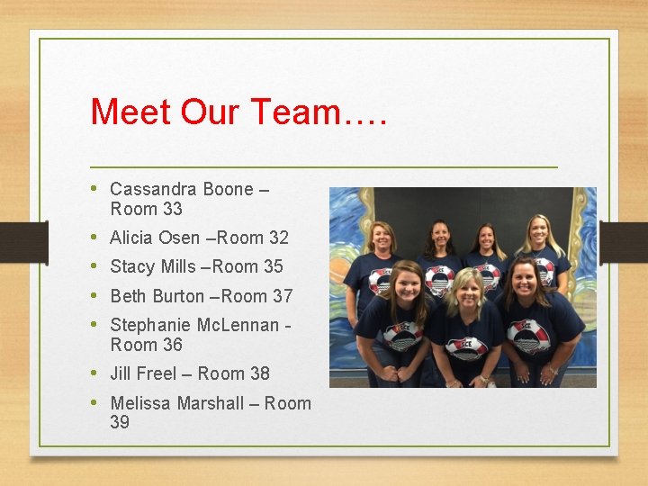 Meet Our Team…. • Cassandra Boone – Room 33 • • Alicia Osen –Room