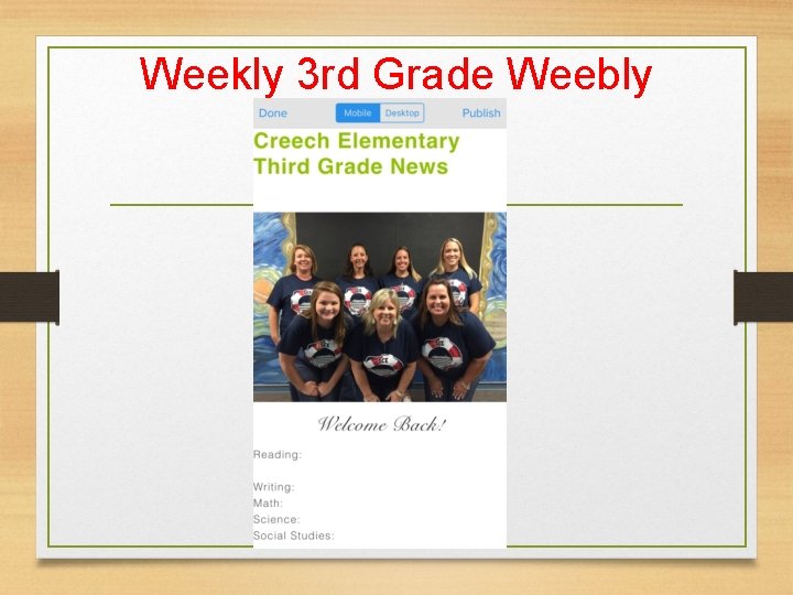 Weekly 3 rd Grade Weebly 