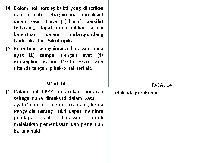 (4) Dalam hal barang bukti yang diperiksa dan diteliti sebagaimana dimaksud dalam pasal 11