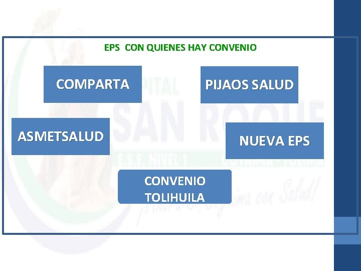 EPS CON QUIENES HAY CONVENIO COMPARTA PIJAOS SALUD ASMETSALUD NUEVA EPS CONVENIO TOLIHUILA 