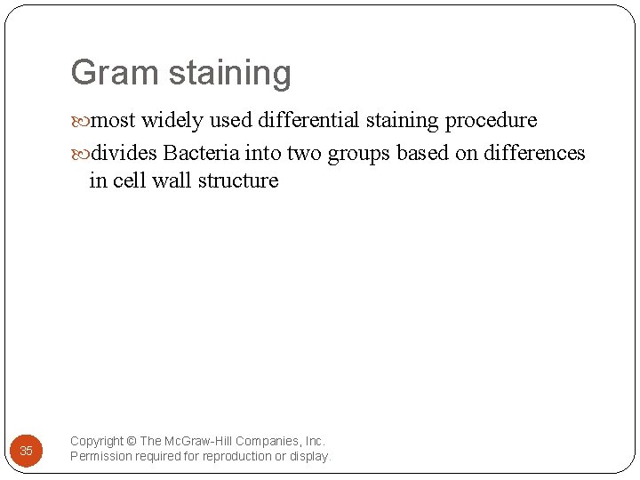 Gram staining most widely used differential staining procedure divides Bacteria into two groups based