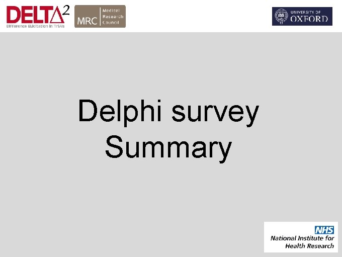 Delphi survey Summary 