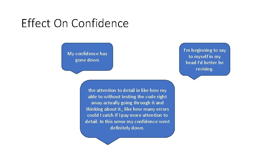 Effect On Confidence My confidence has gone down the attention to detail in like Effect On Confidence My confidence has gone down the attention to detail in like