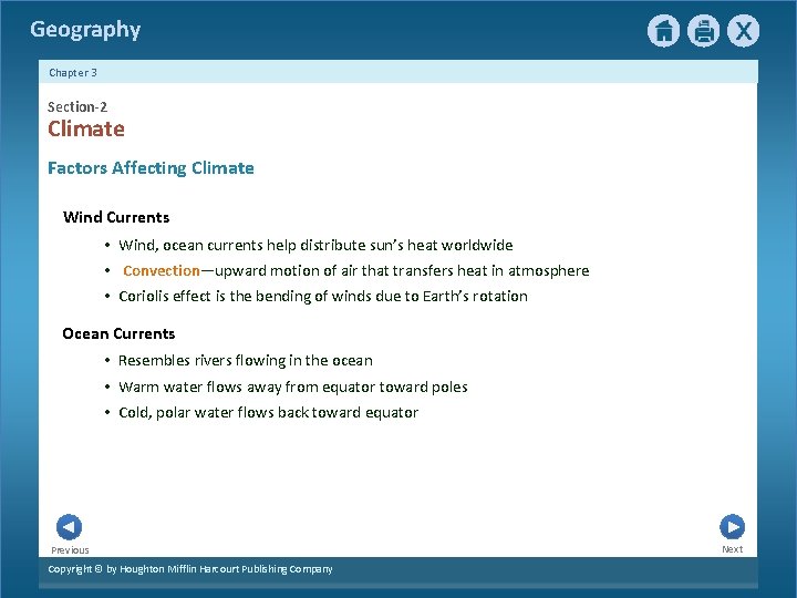 Geography Chapter 3 Section-2 Climate Factors Affecting Climate Wind Currents • Wind, ocean currents Geography Chapter 3 Section-2 Climate Factors Affecting Climate Wind Currents • Wind, ocean currents