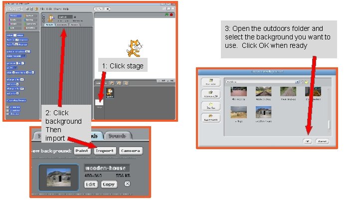 3: Open the outdoors folder and select the background you want to use. Click