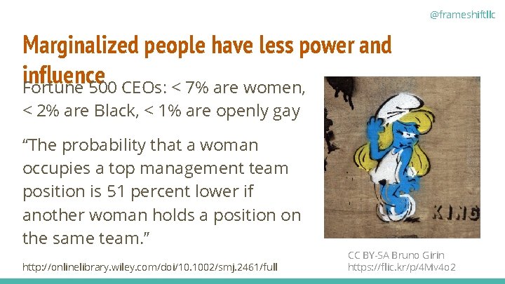 @frameshiftllc Marginalized people have less power and influence Fortune 500 CEOs: < 7% are