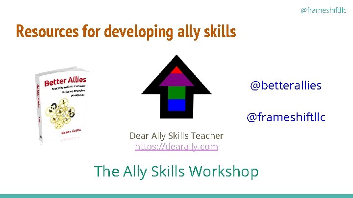 @frameshiftllc Resources for developing ally skills @betterallies @frameshiftllc Dear Ally Skills Teacher https: //dearally.