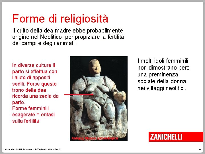 Forme di religiosità Il culto della dea madre ebbe probabilmente origine nel Neolitico, per