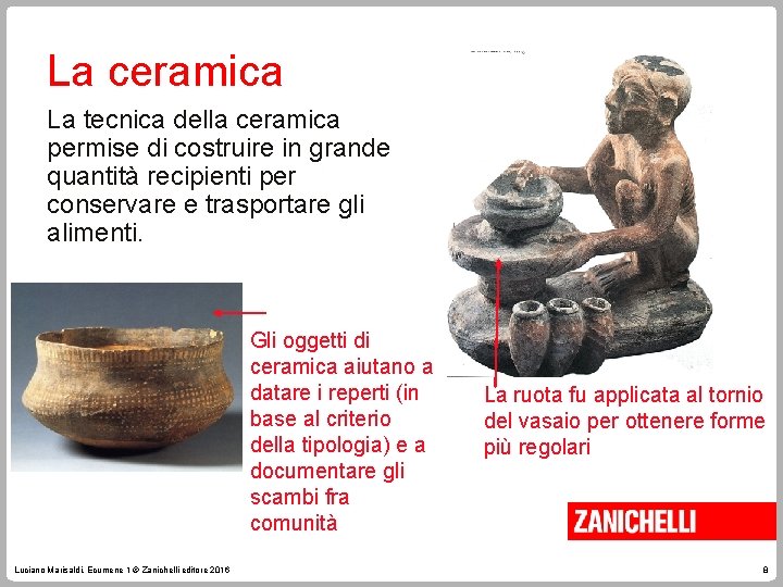 La ceramica La tecnica della ceramica permise di costruire in grande quantità recipienti per