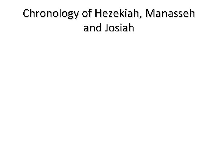 Chronology of Hezekiah, Manasseh and Josiah 