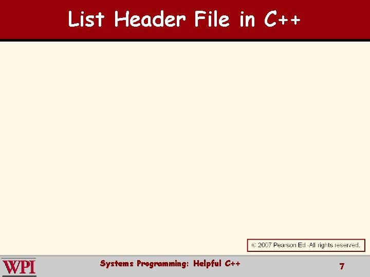List Header File in C++ Systems Programming: Helpful C++ 7 