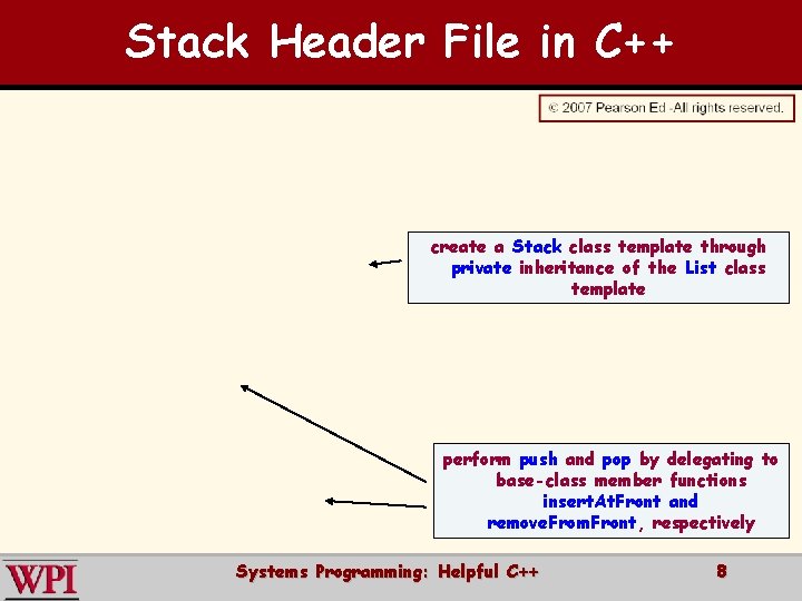 Stack Header File in C++ create a Stack class template through private inheritance of