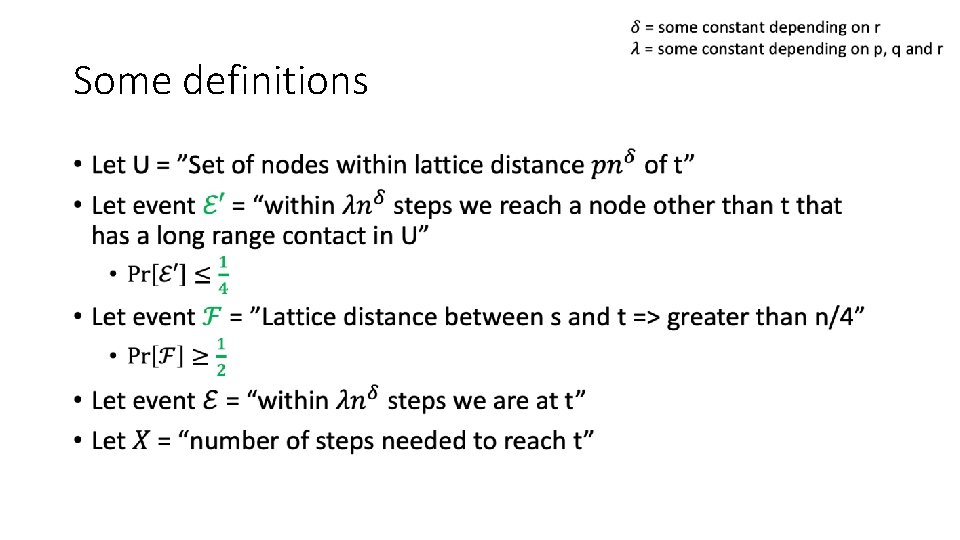 Some definitions • Some definitions •