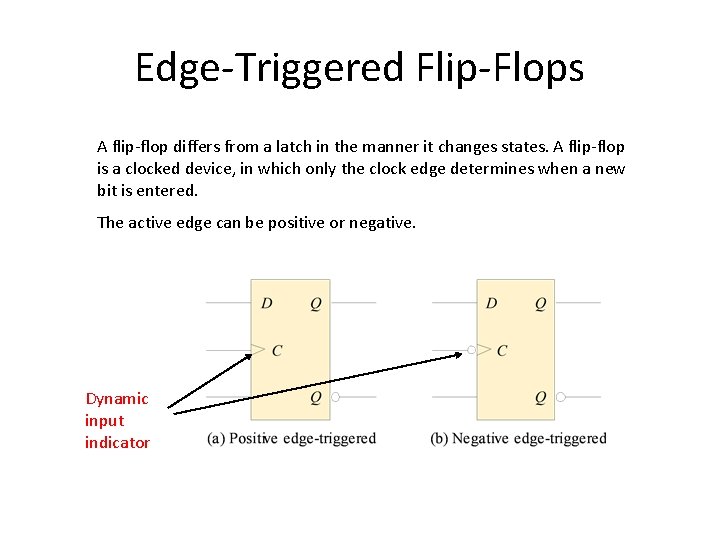 Edge-Triggered Flip-Flops A flip-flop differs from a latch in the manner it changes states.