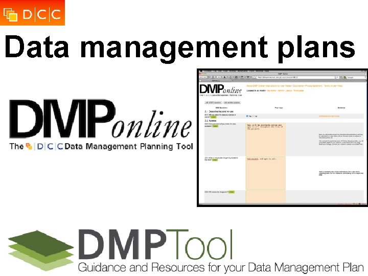 Data management plans 