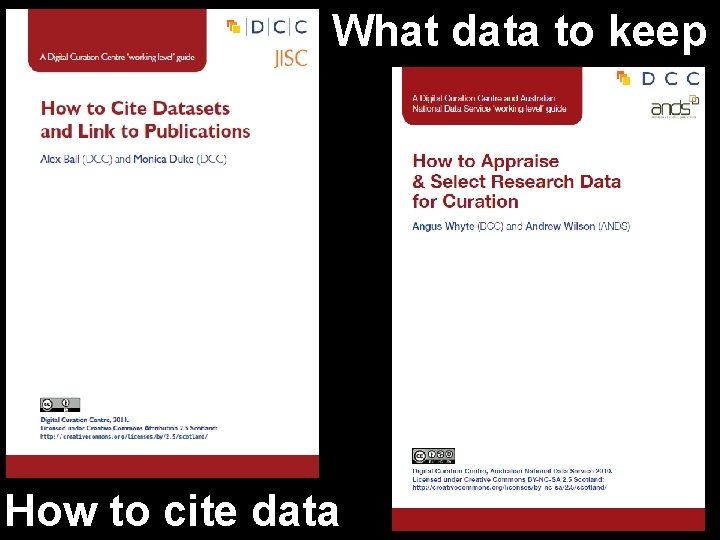 What data to keep How to cite data 
