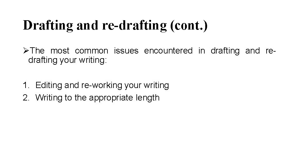 WRITING UP TABLE OF CONTENTS q Introduction q