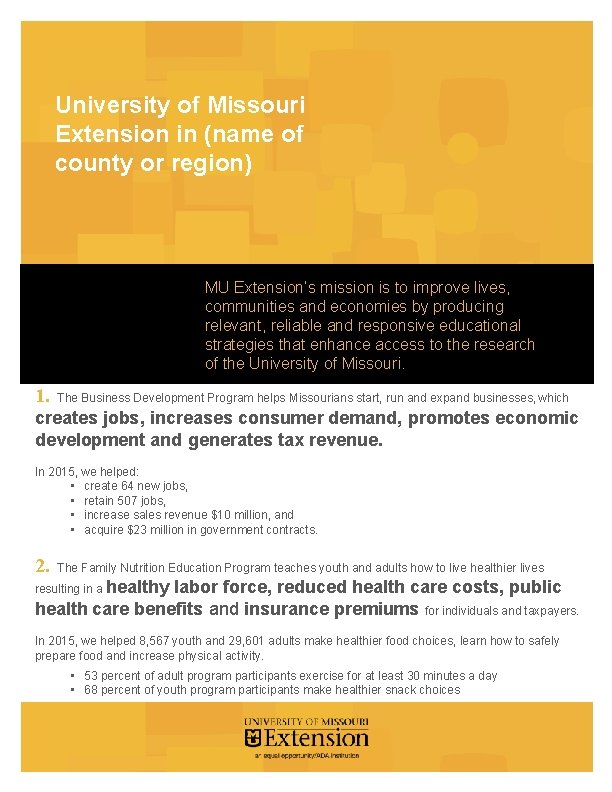 University of Missouri Extension in name of county