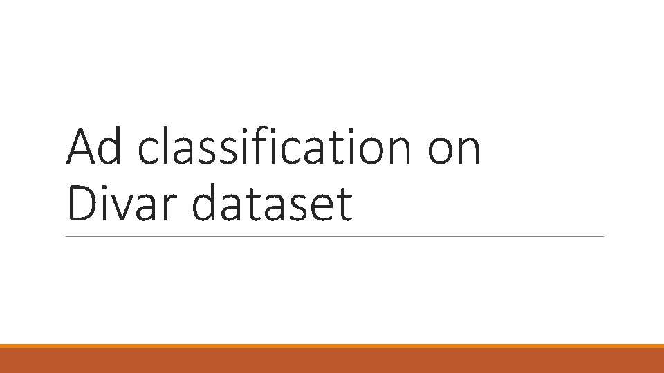 Ad classification on Divar dataset 